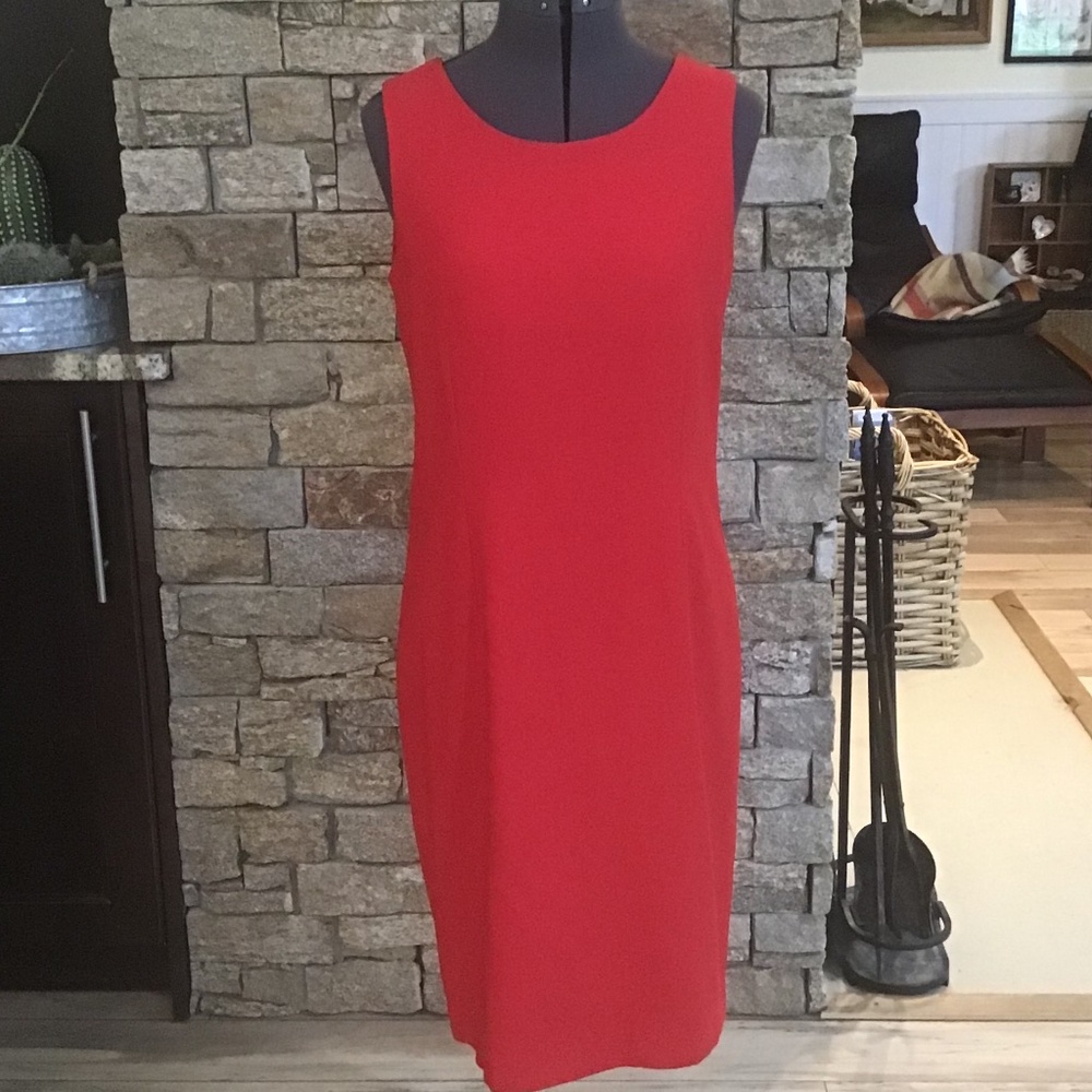Red sheath dress